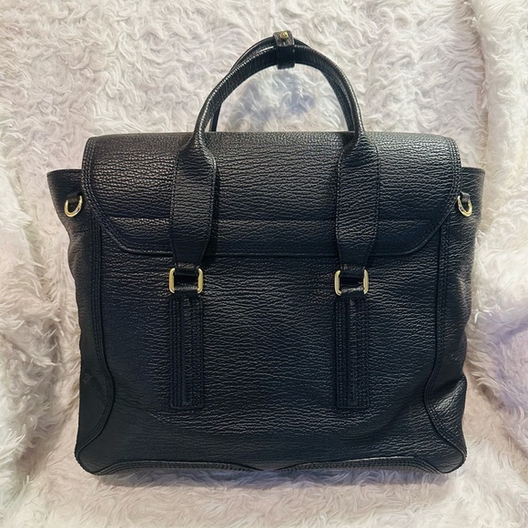3.1 Philip Lim Black Calfskin Pashli Satchel - Picture 3 of 6